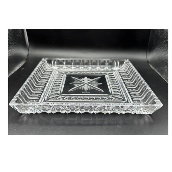 Vintage Waterford Crystal O'Connell Star Cut Square Vide Poche Tray Platter 10" - Picture 3 of 9